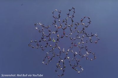 Skydiving world record in formation
