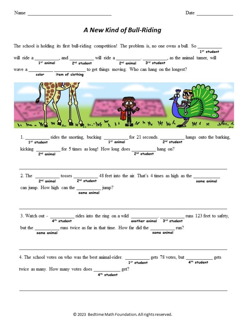 Math Libs Print And Go – Bedtime Math